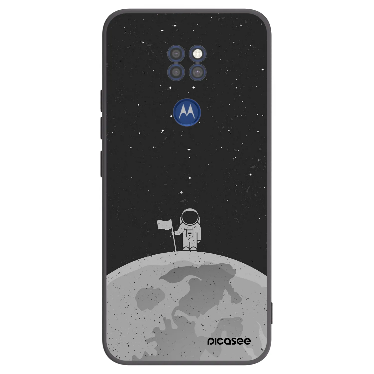 Picasee silikonski črni ovitek za Motorola Moto G9 Play - Astronaut