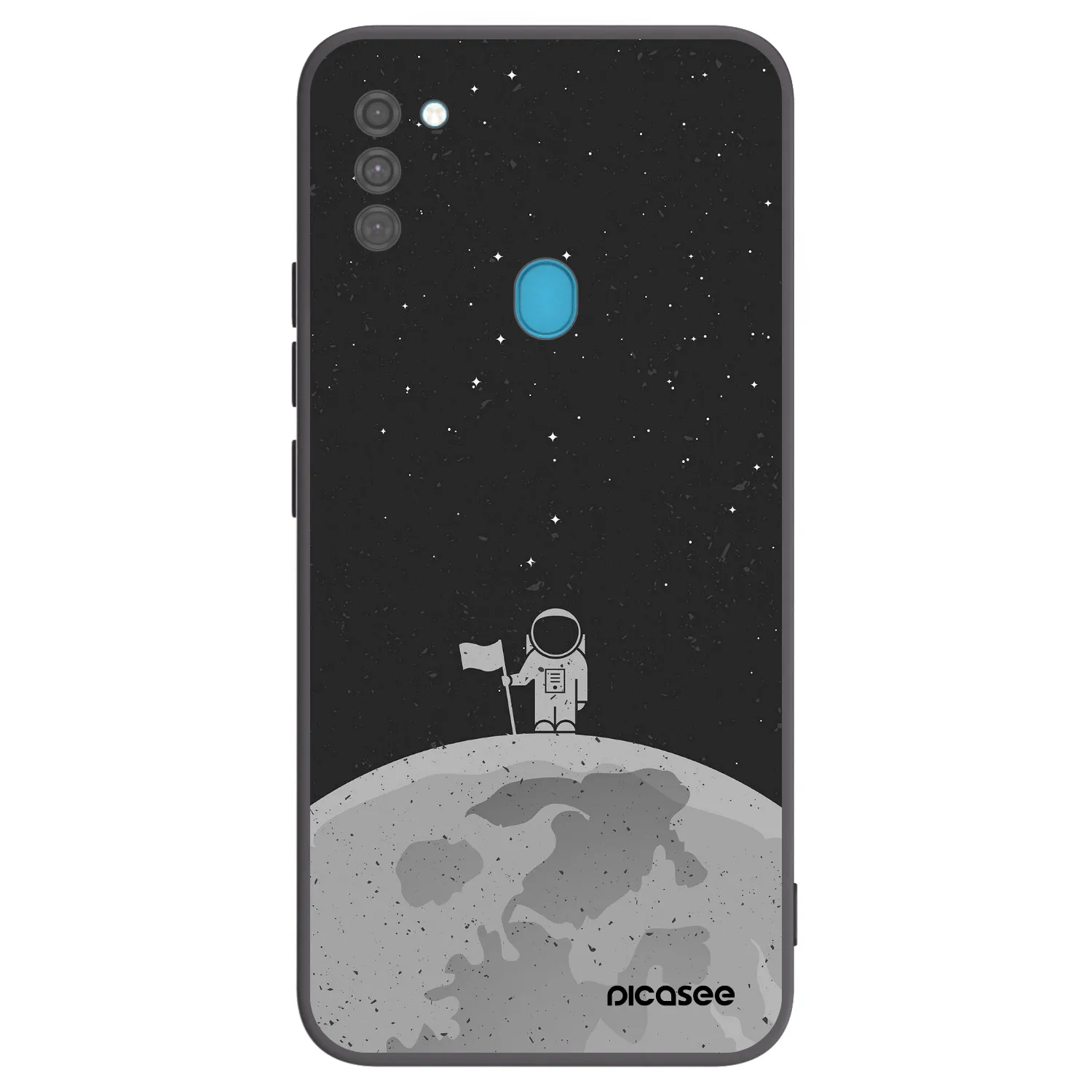 Picasee silikonski črni ovitek za Samsung Galaxy M11 - Astronaut