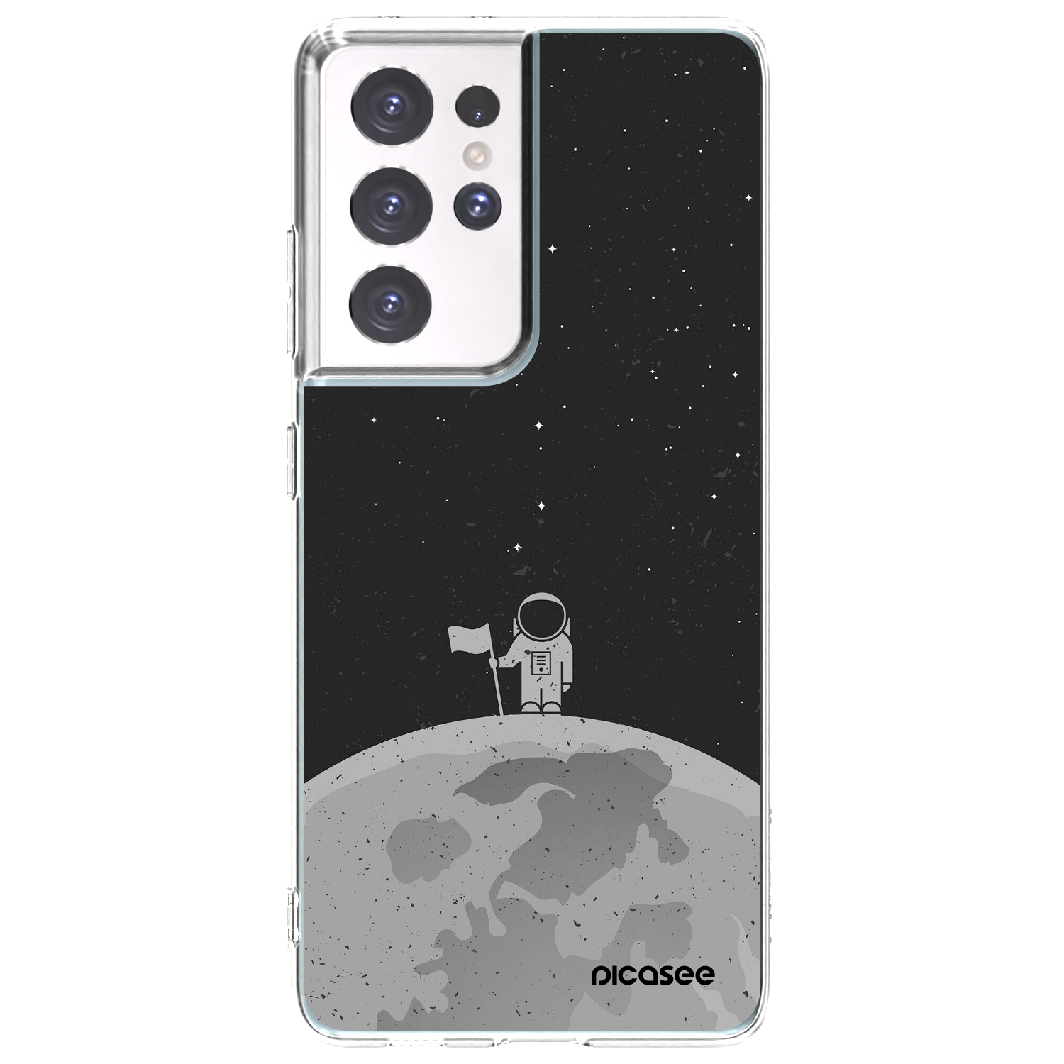 Picasee silikonski prozorni ovitek za Samsung Galaxy S21 Ultra 5G G998B - Astronaut