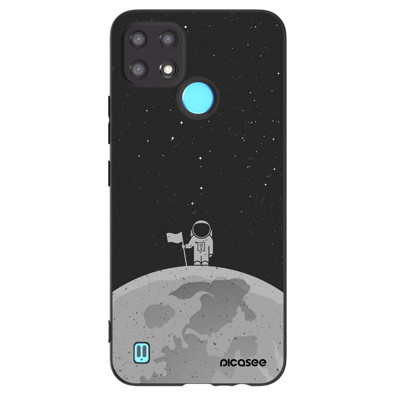 Picasee silikonski črni ovitek za Realme C21 - Astronaut