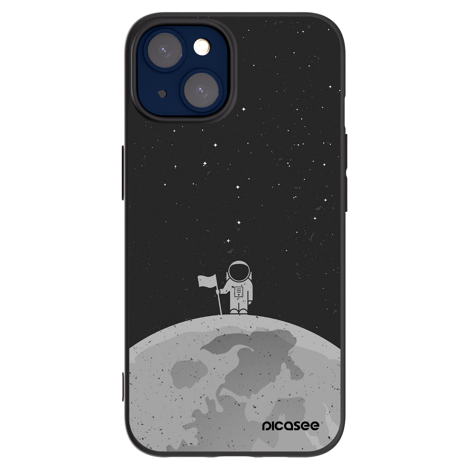 Picasee silikonski črni ovitek za Apple iPhone 14 - Astronaut