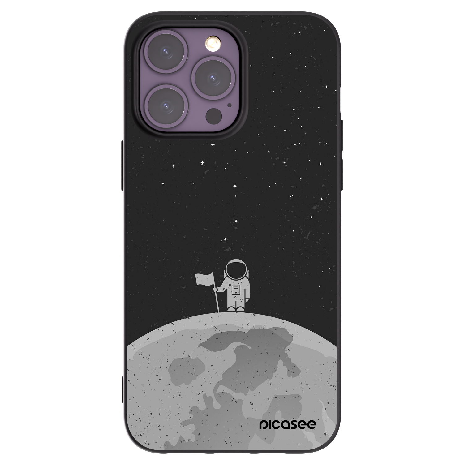 Picasee silikonski črni ovitek za Apple iPhone 14 Pro Max - Astronaut