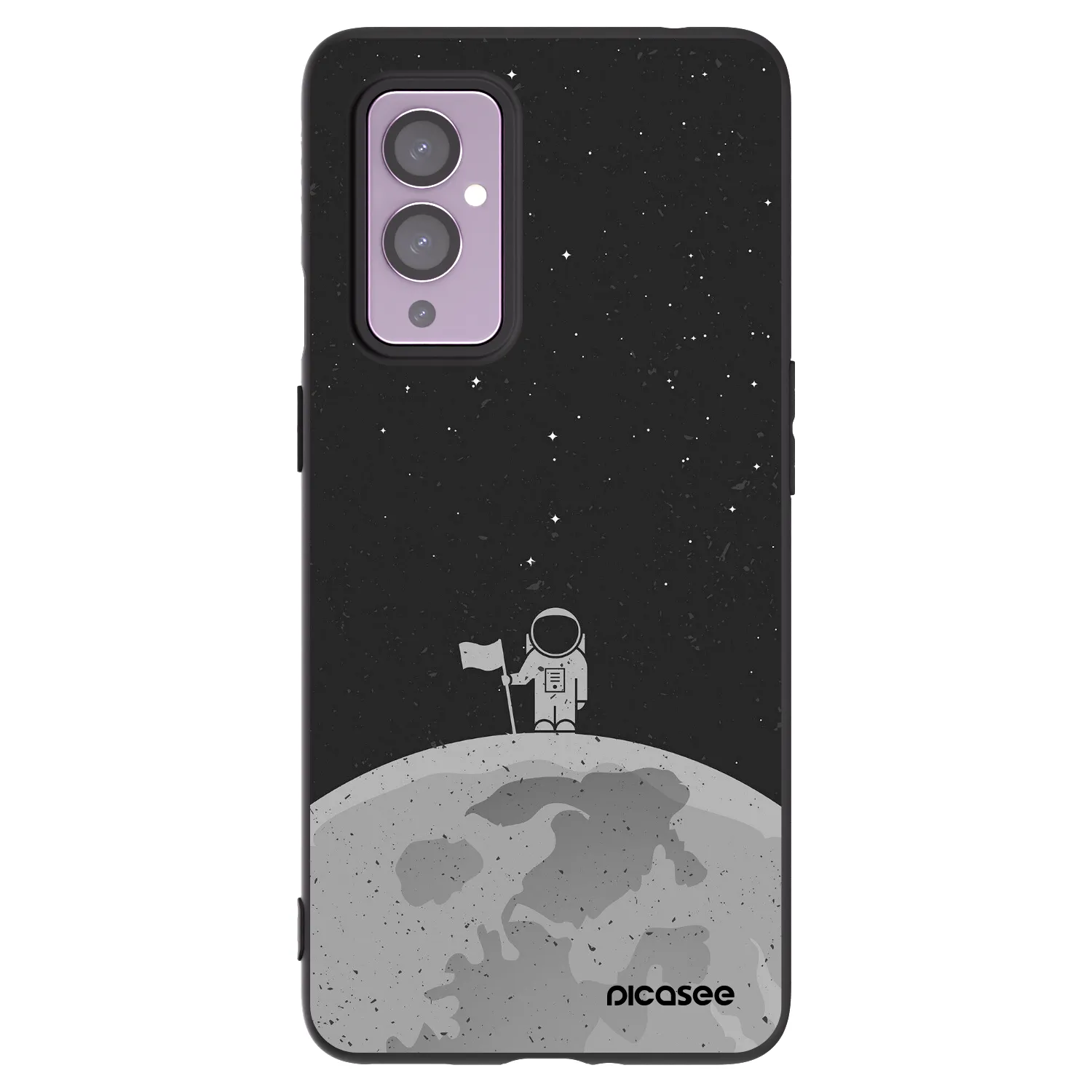 Picasee silikonski črni ovitek za OnePlus 9 - Astronaut