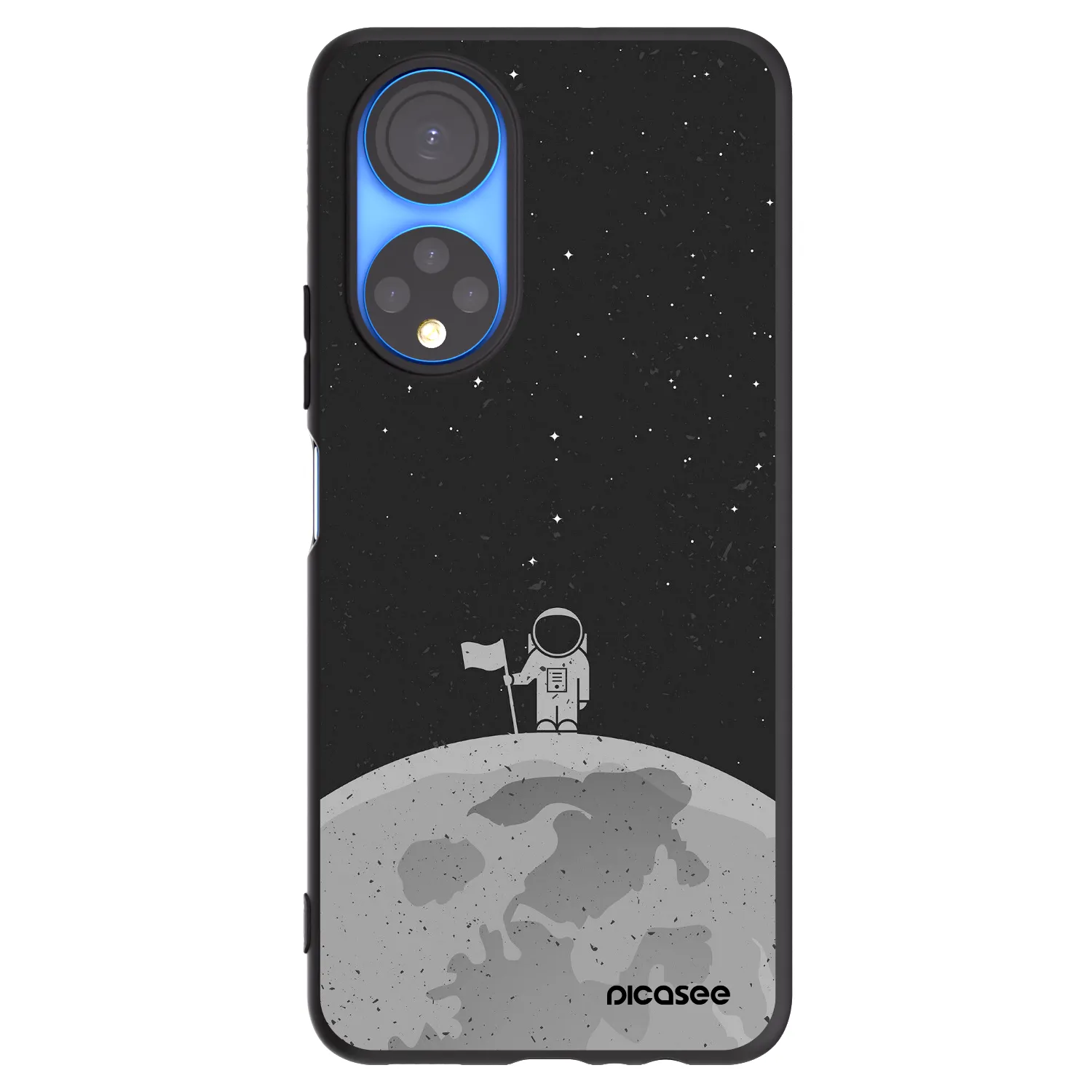 Picasee silikonski črni ovitek za Honor X7 - Astronaut
