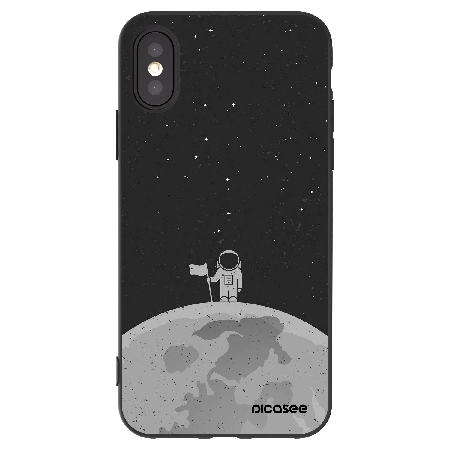 Picasee silikonski črni ovitek za Apple iPhone X/XS - Astronaut