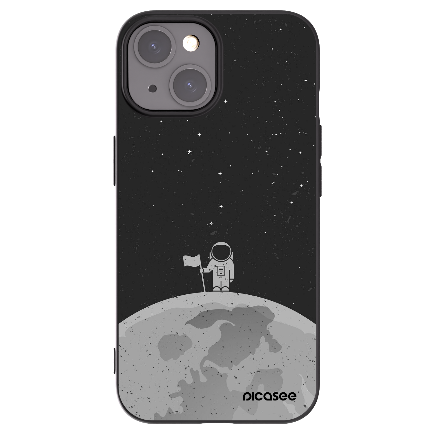 Picasee silikonski črni ovitek za Apple iPhone 15 - Astronaut