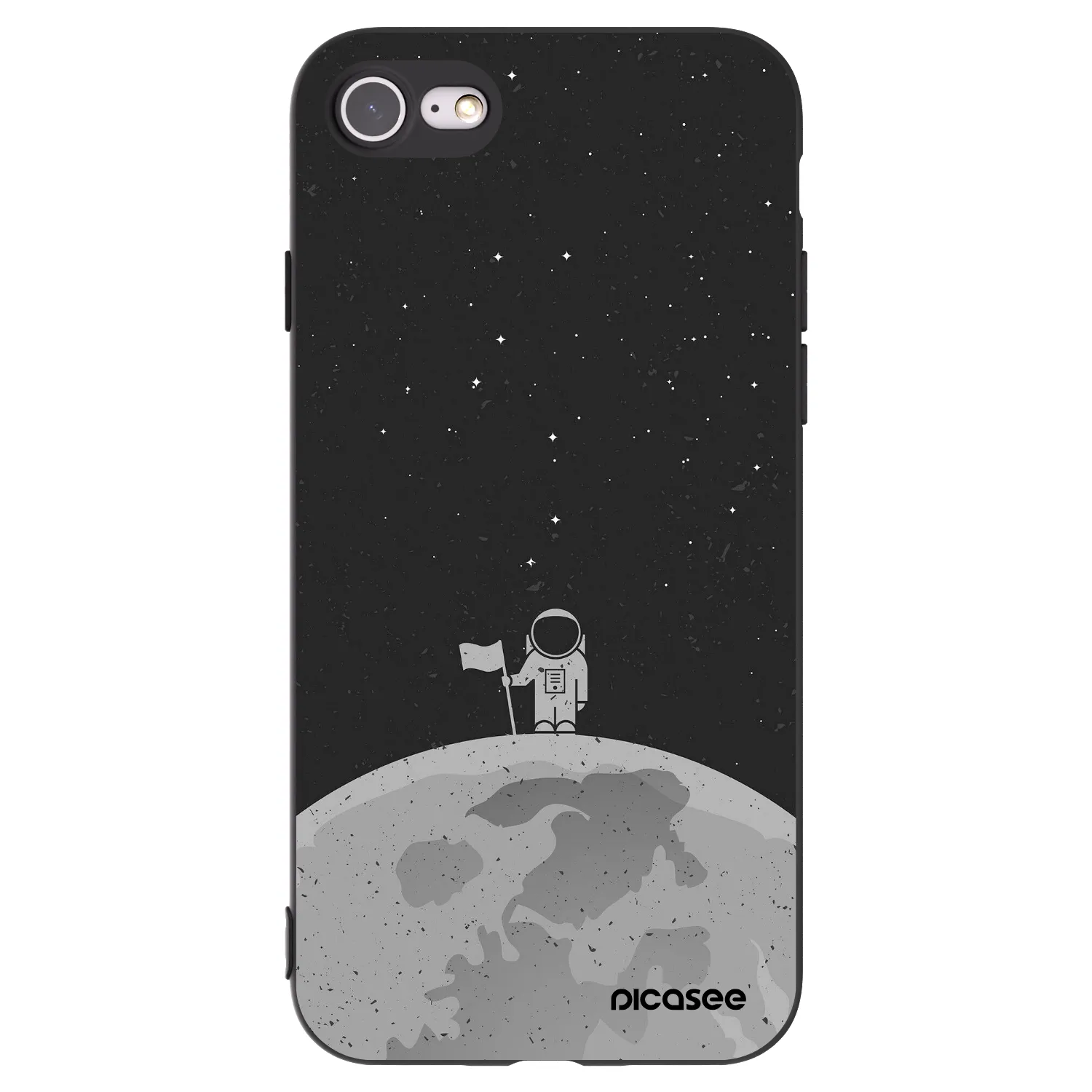Picasee silikonski črni ovitek za Apple iPhone 7 - Astronaut