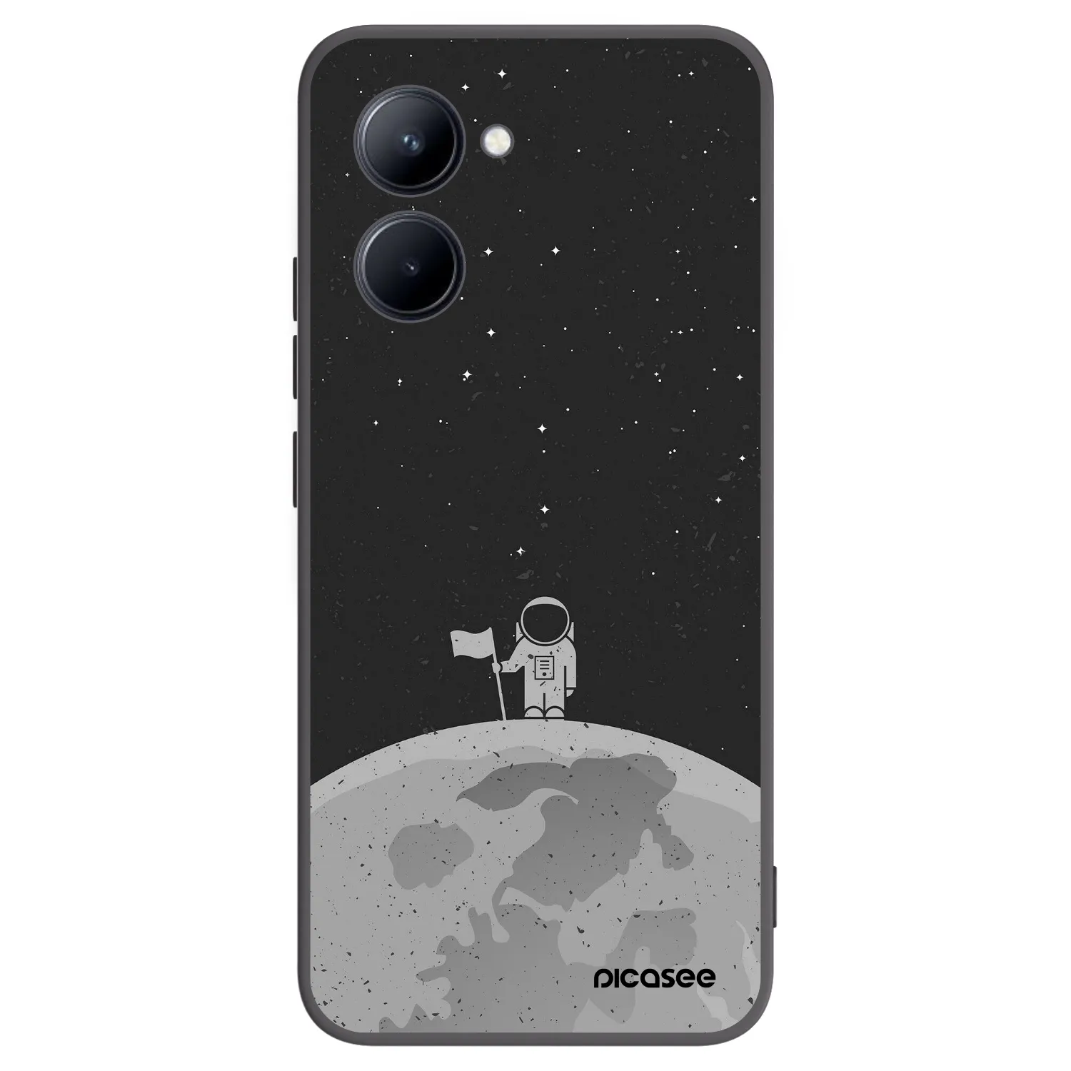 Picasee silikonski črni ovitek za Realme C33 (2023) - Astronaut