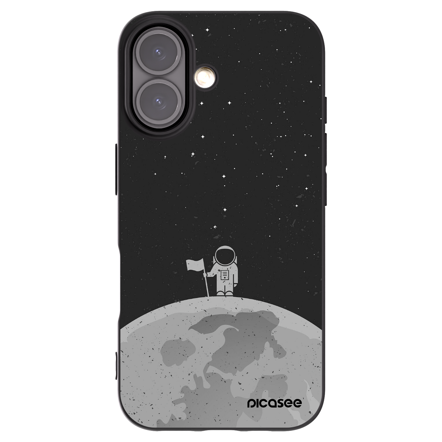 Picasee silikonski črni ovitek za Apple iPhone 16 - Astronaut