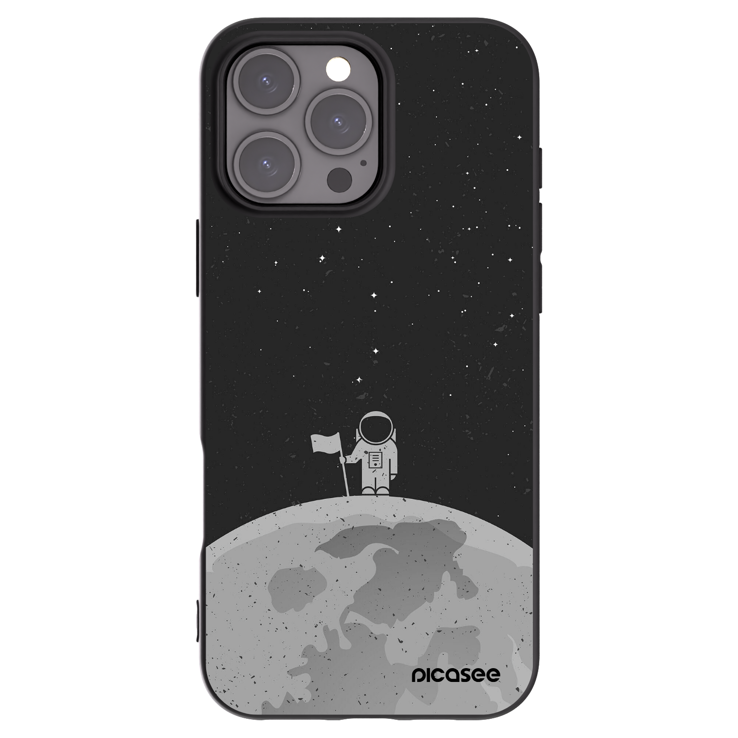 Picasee silikonski črni ovitek za Apple iPhone 16 Pro Max - Astronaut