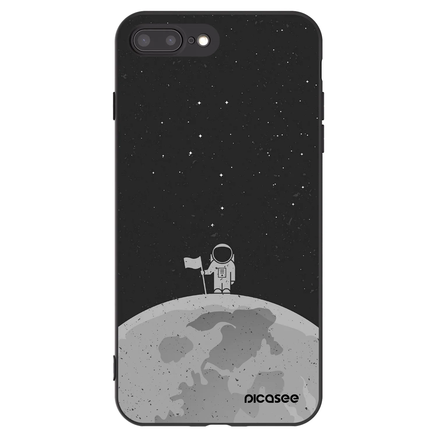 Picasee silikonski črni ovitek za Apple iPhone 8 Plus - Astronaut
