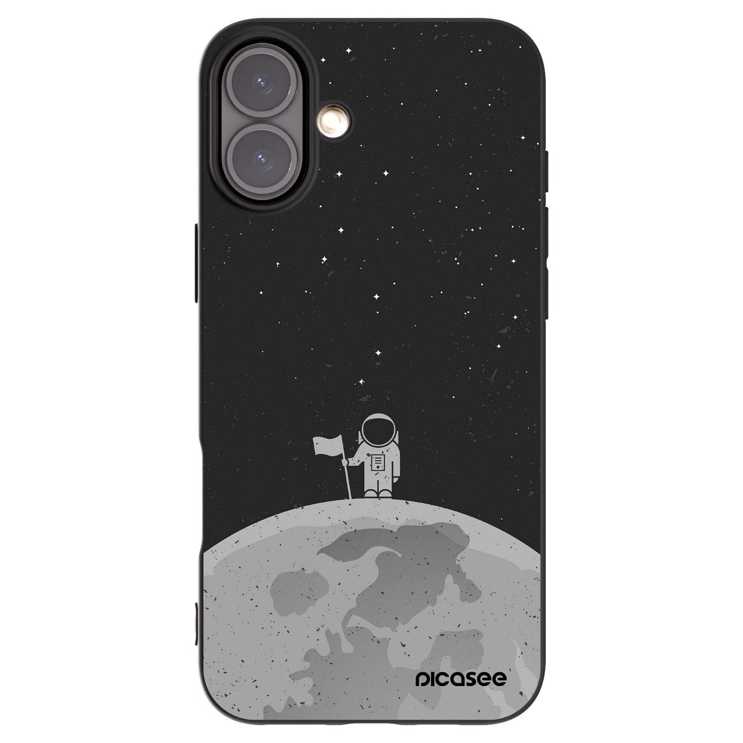Picasee silikonski črni ovitek za Apple iPhone 16 Plus - Astronaut