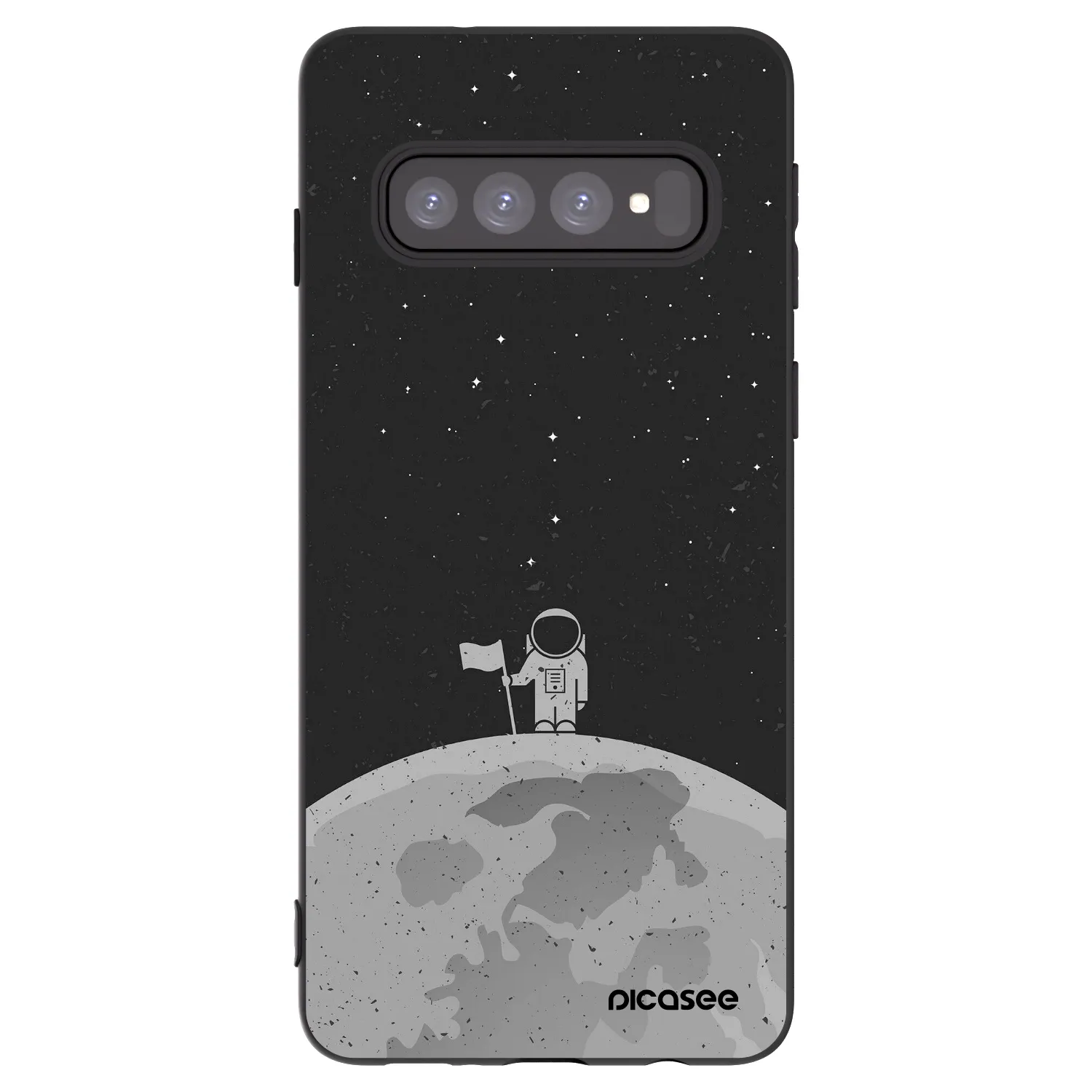 Picasee silikonski črni ovitek za Samsung Galaxy S10 G973 - Astronaut