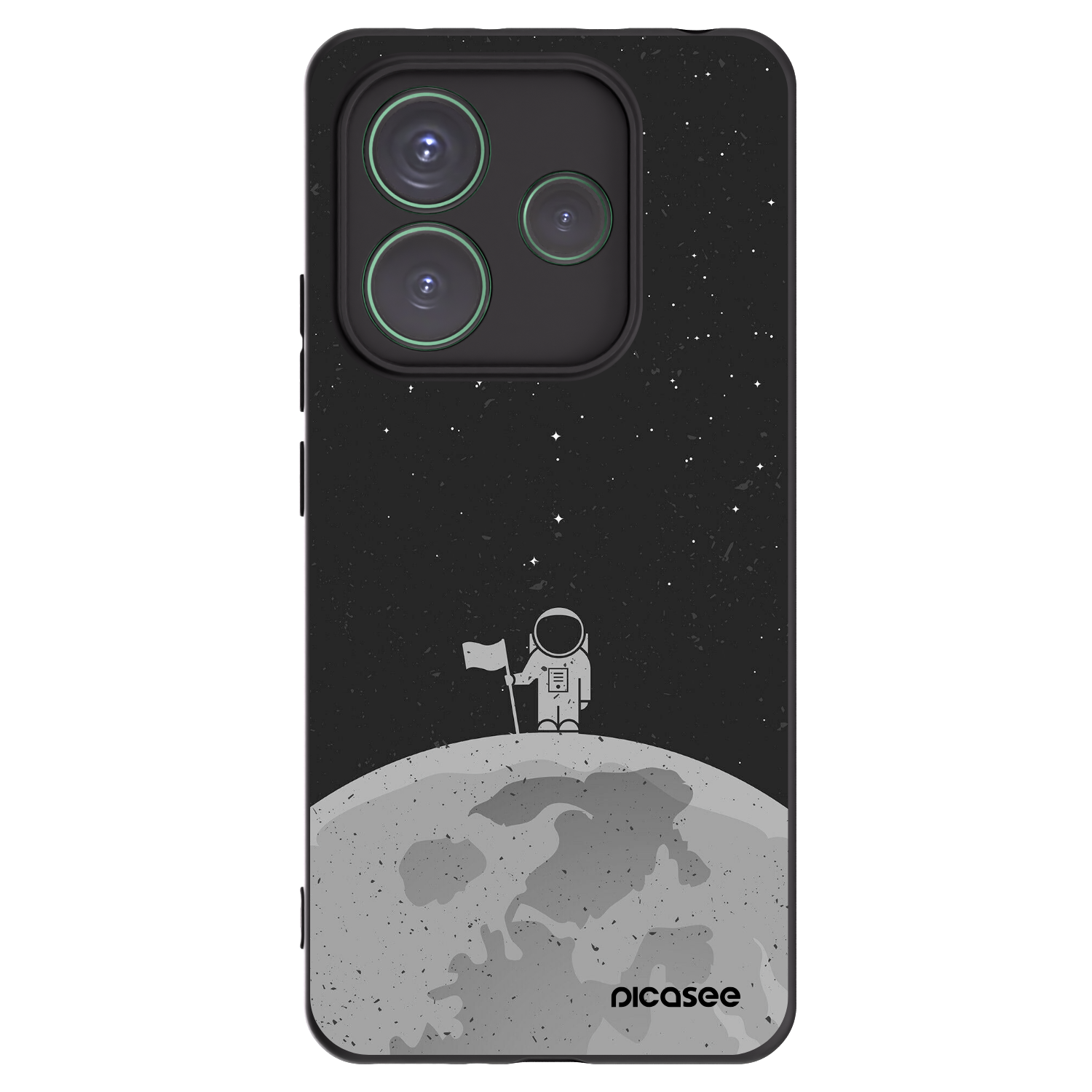 Picasee silikonski črni ovitek za Xiaomi Redmi Note 14 5G - Astronaut
