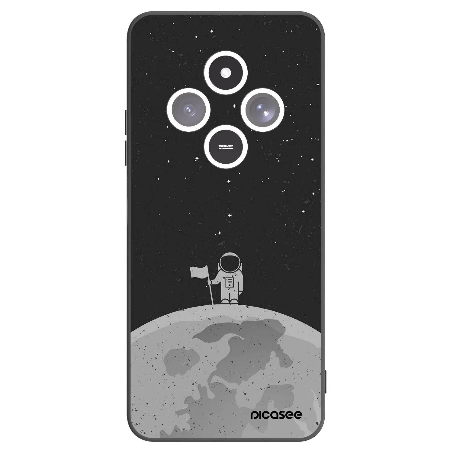 Picasee silikonski črni ovitek za Xiaomi Redmi 14C - Astronaut