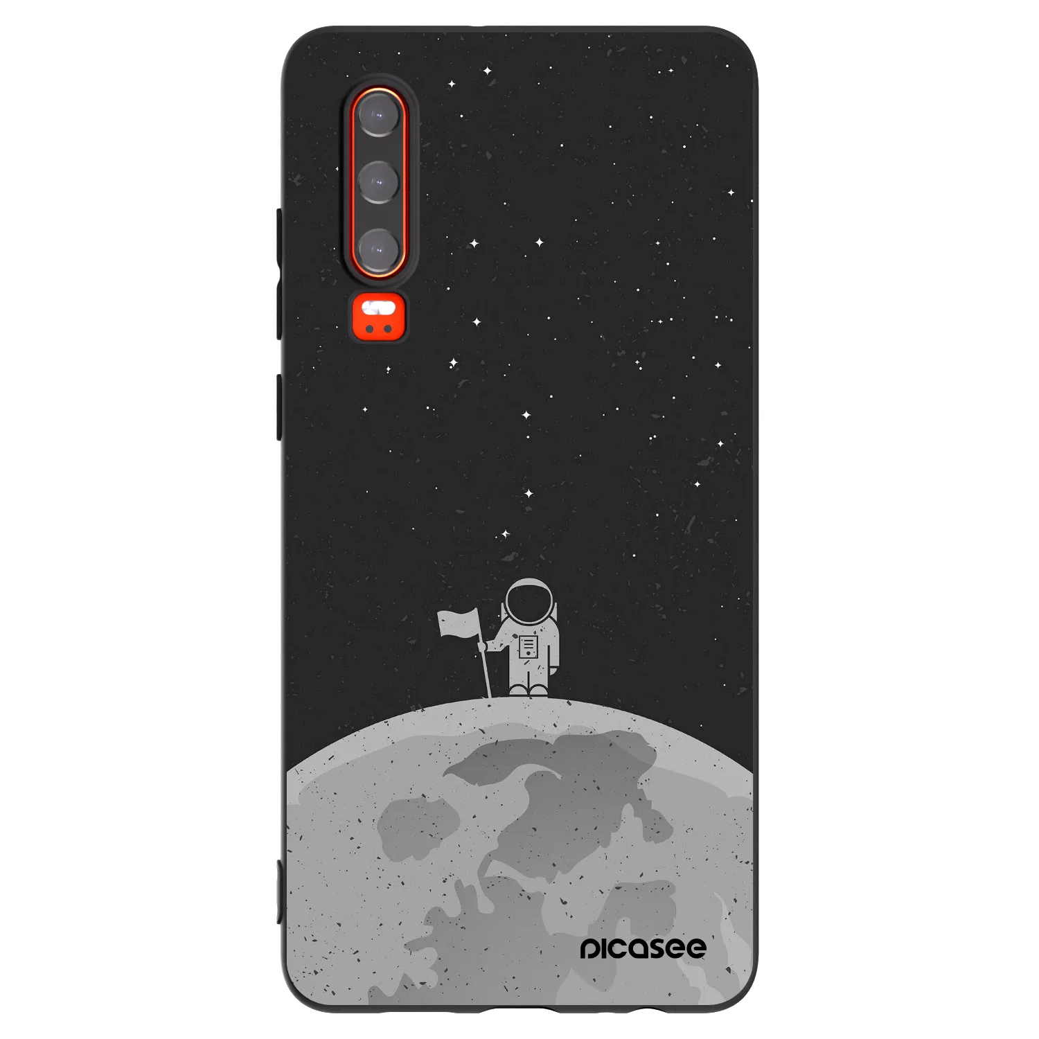 Picasee silikonski črni ovitek za Huawei P30 - Astronaut