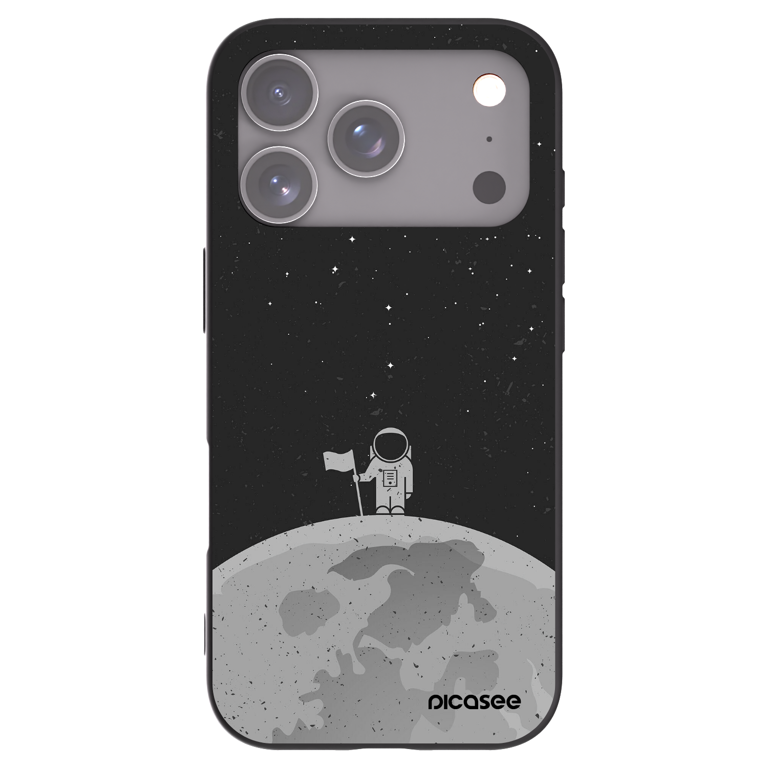 Picasee silikonski črni ovitek za Apple iPhone 17 Pro - Astronaut