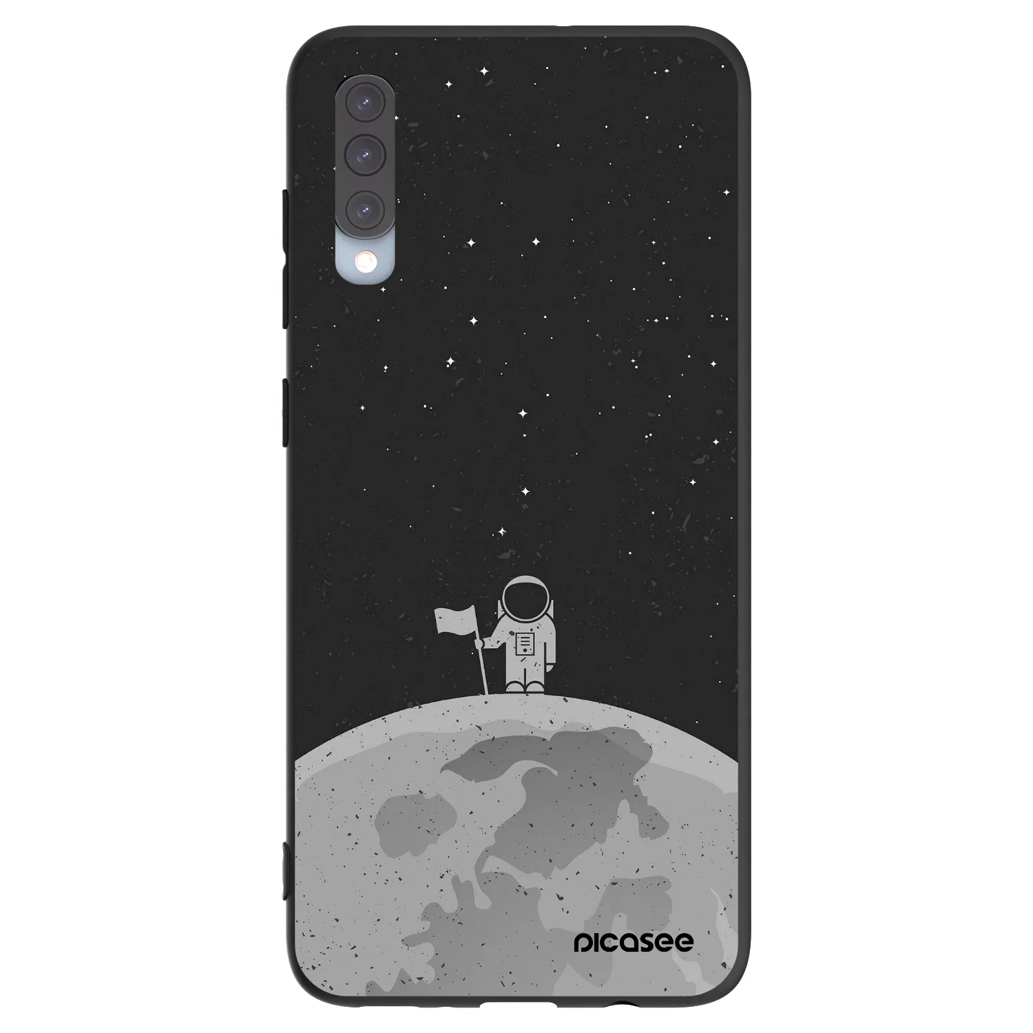 Picasee silikonski črni ovitek za Samsung Galaxy A70 A705F - Astronaut