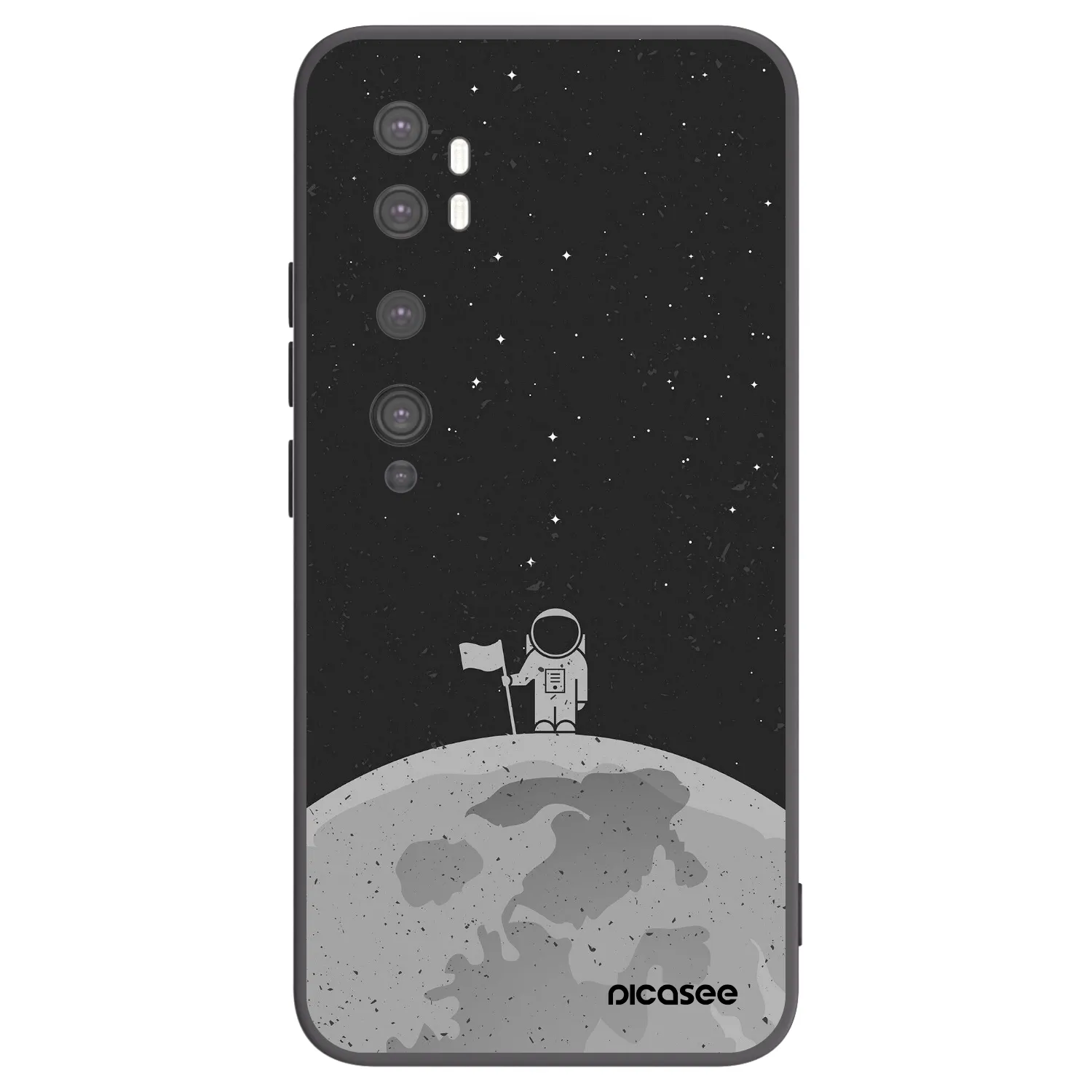 Picasee silikonski črni ovitek za Xiaomi Mi Note 10 (Pro) - Astronaut