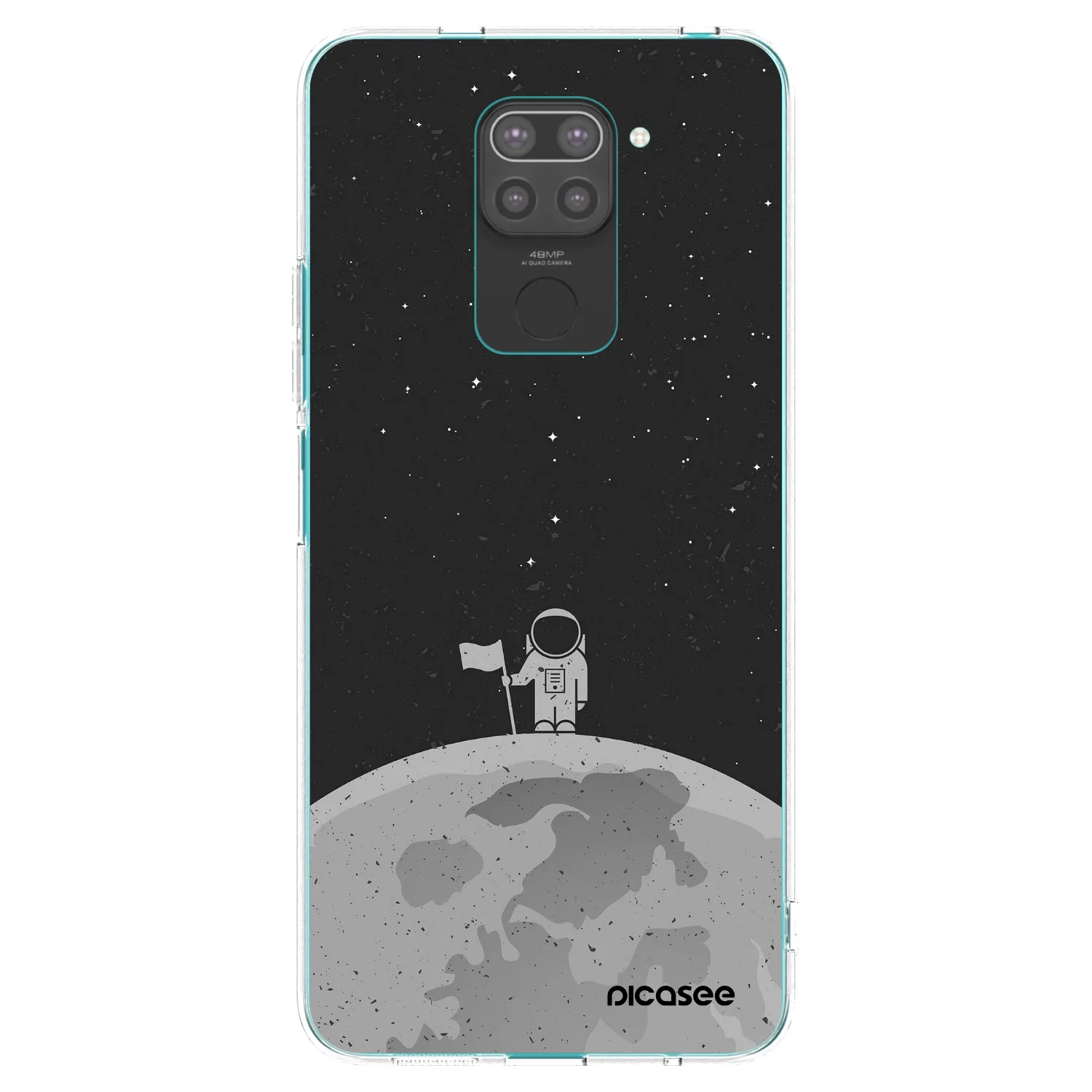 Picasee silikonski črni ovitek za Xiaomi Redmi Note 9 - Astronaut