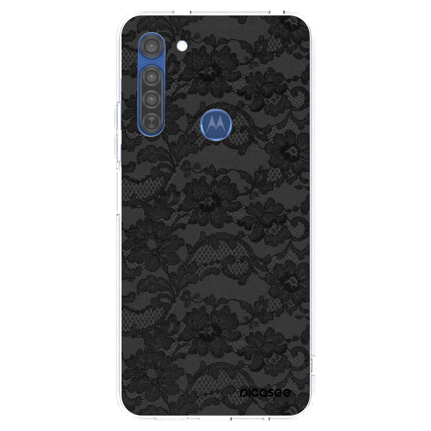 Picasee silikonski prozorni ovitek za Motorola Moto G8 - Dark Elegance