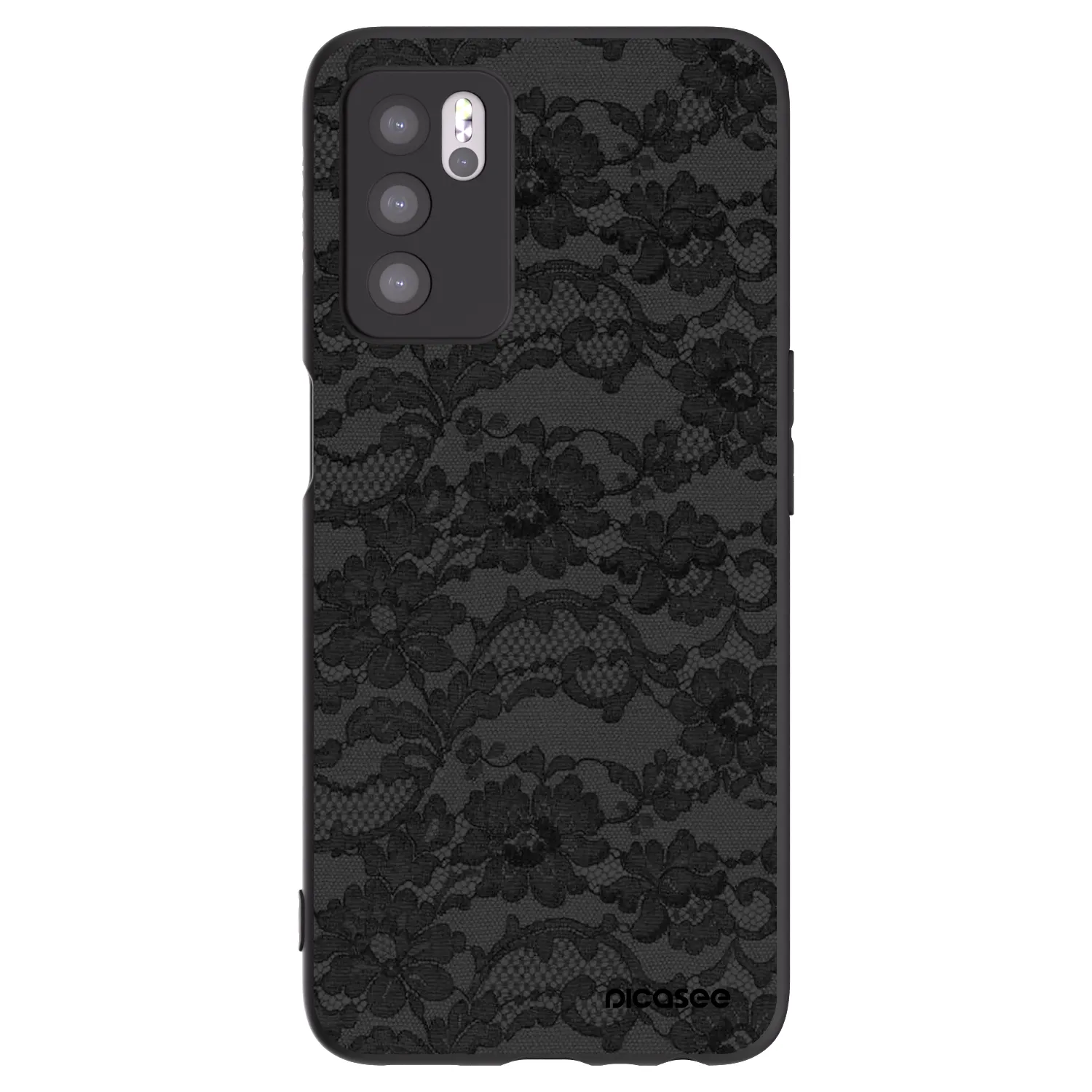 Picasee silikonski črni ovitek za OPPO A16 - Dark Elegance