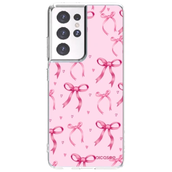 Picasee silikonski prozorni ovitek za Samsung Galaxy S21 Ultra 5G G998B - Bow Aesthetic