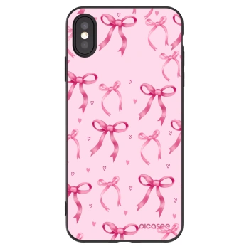 Picasee silikonski črni ovitek za Apple iPhone XS Max - Bow Aesthetic