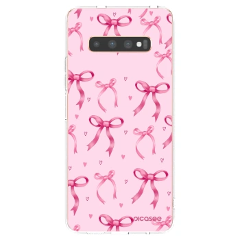 Picasee silikonski prozorni ovitek za Samsung Galaxy S10 Plus G975 - Bow Aesthetic