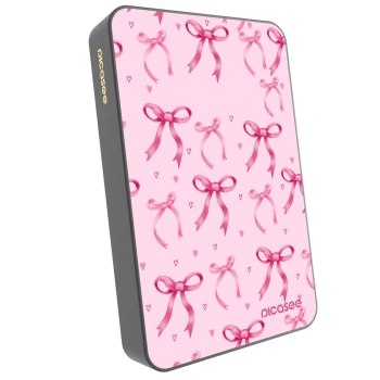 Picasee Prenosna baterija z MagSafe 10 000 mAh Siva - Bow Aesthetic