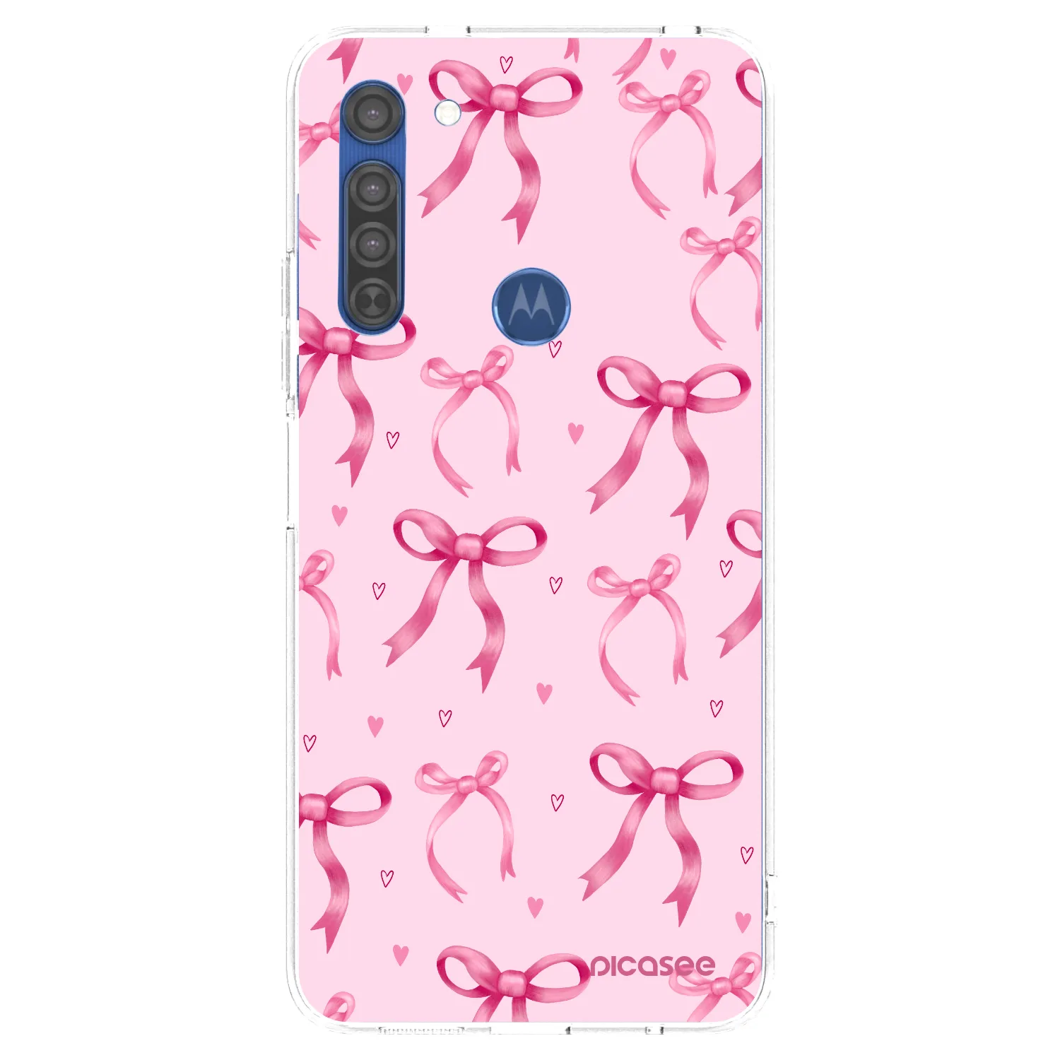 Picasee silikonski prozorni ovitek za Motorola Moto G8 - Bow Aesthetic
