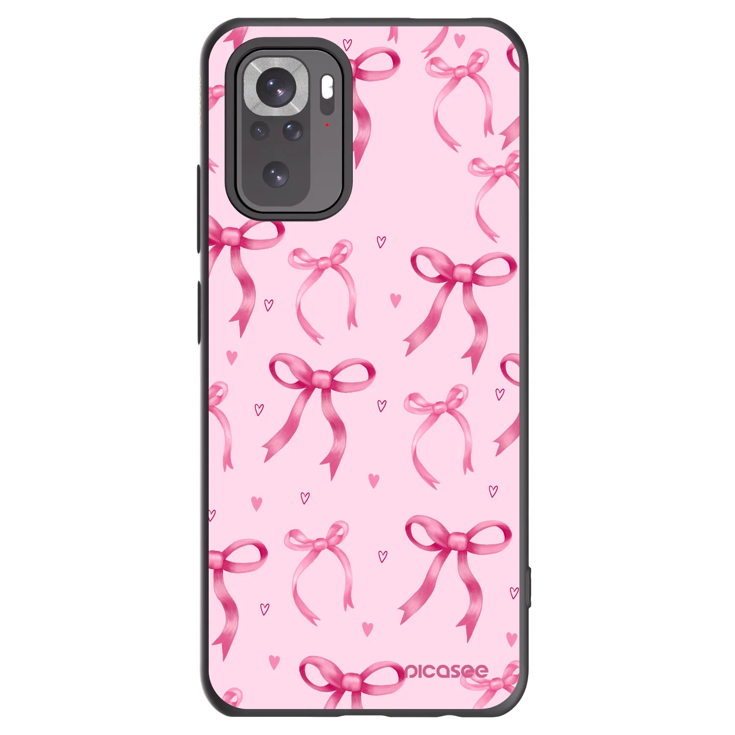 Picasee silikonski črni ovitek za Xiaomi Redmi Note 10 - Bow Aesthetic