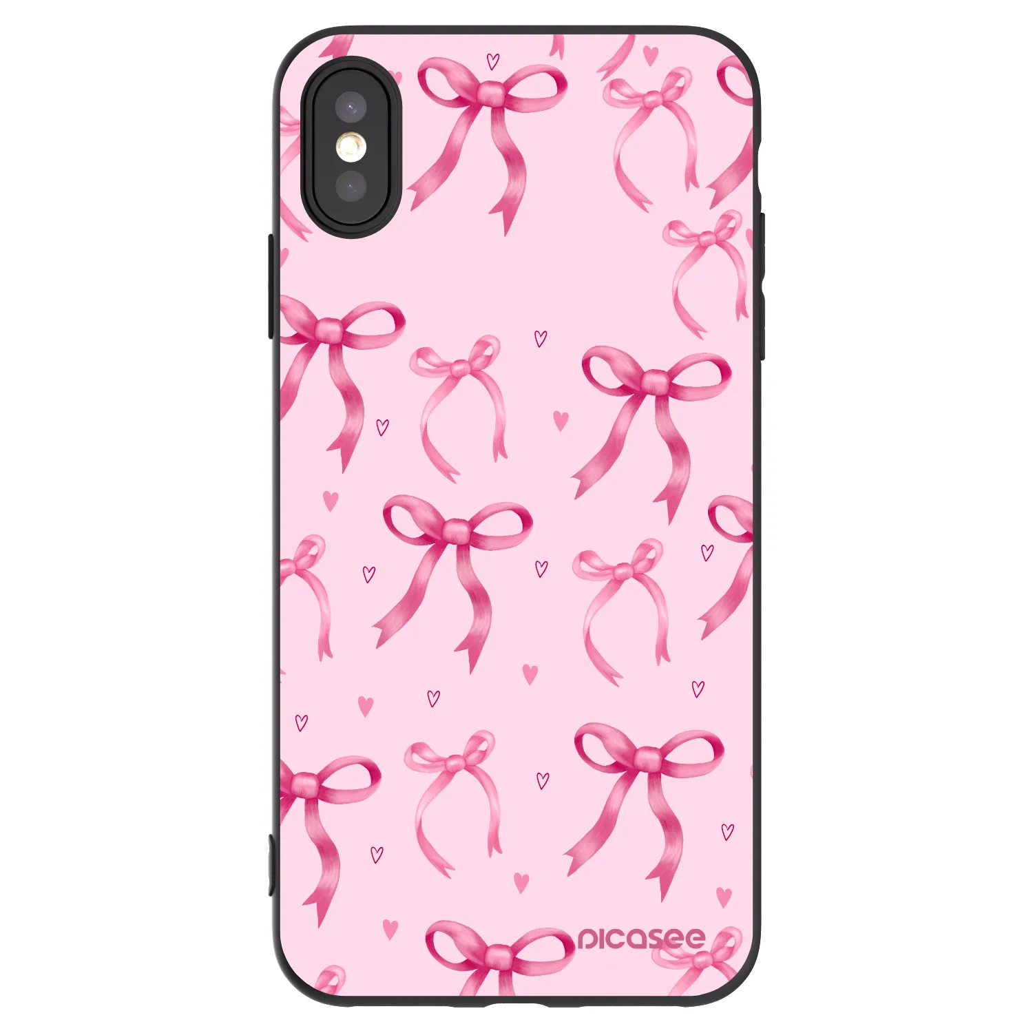 Picasee silikonski črni ovitek za Apple iPhone XS Max - Bow Aesthetic