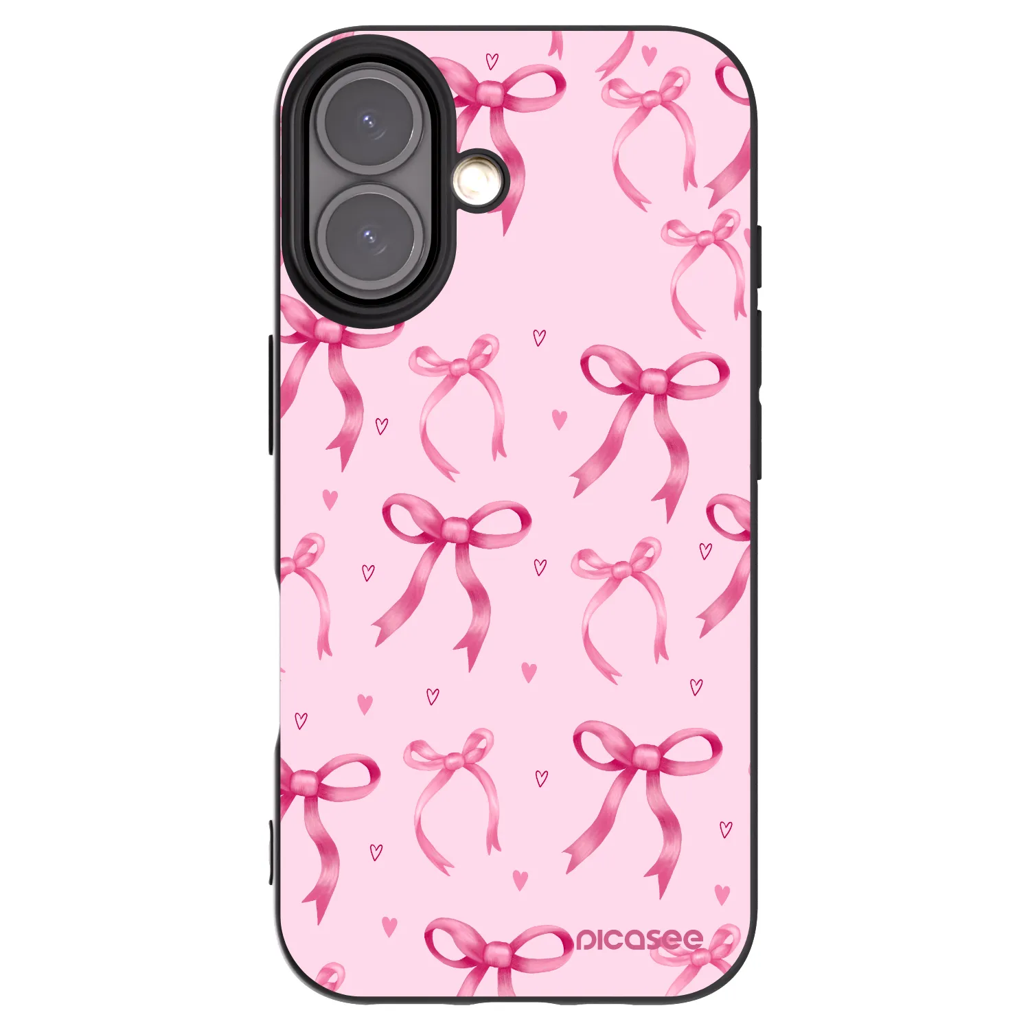 Picasee silikonski črni ovitek za Apple iPhone 16 - Bow Aesthetic