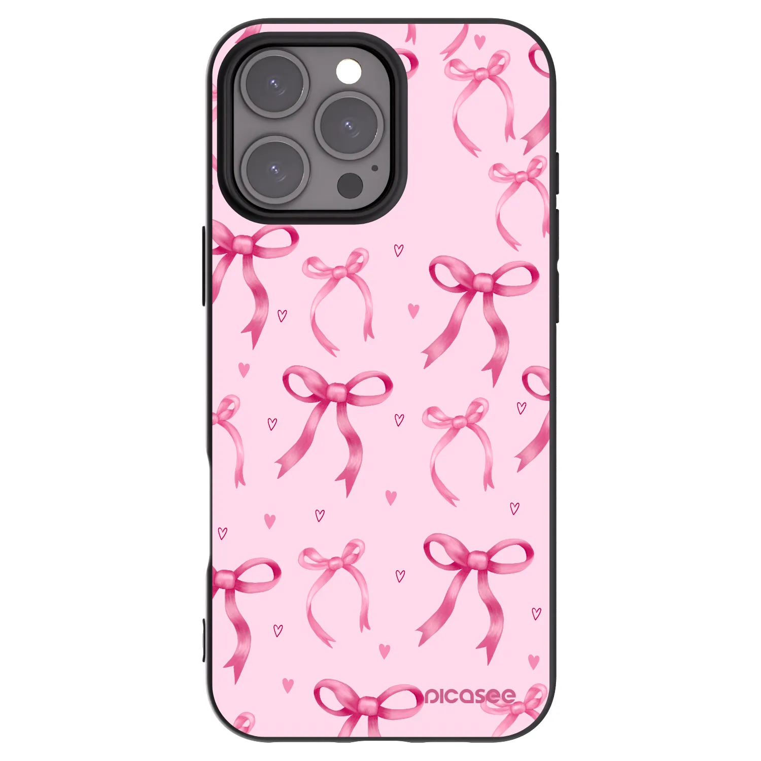 Picasee silikonski črni ovitek za Apple iPhone 16 Pro Max - Bow Aesthetic