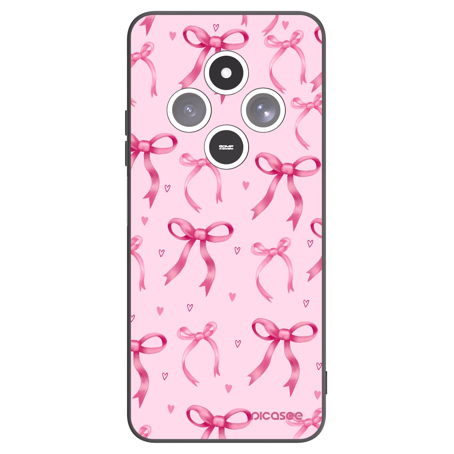 Picasee silikonski črni ovitek za Xiaomi Redmi 14C - Bow Aesthetic