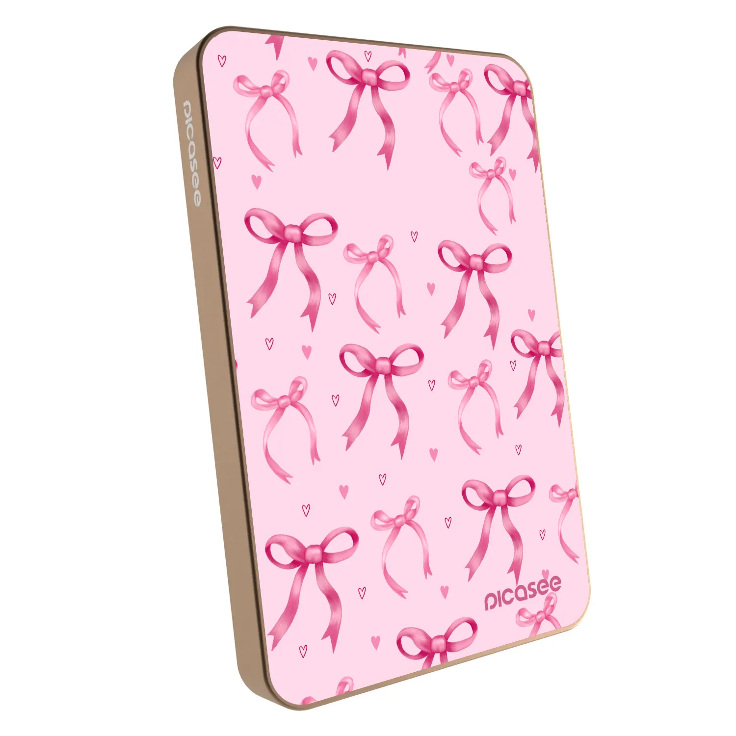 Picasee Prenosna baterija z MagSafe 5 000 mAh Zlati - Bow Aesthetic