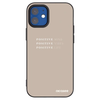 Picasee silikonski črni ovitek za Apple iPhone 12 mini - Positive Vibes