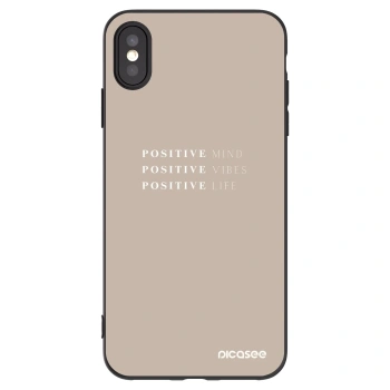 Picasee silikonski črni ovitek za Apple iPhone XS Max - Positive Vibes