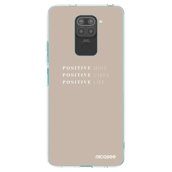 Picasee silikonski črni ovitek za Xiaomi Redmi Note 9 - Positive Vibes