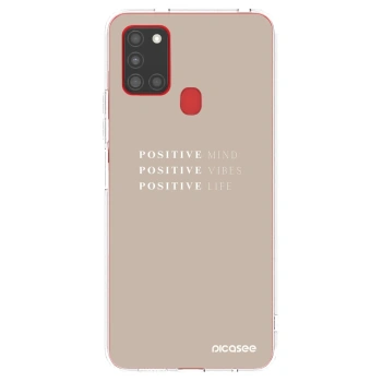 Picasee silikonski prozorni ovitek za Samsung Galaxy A21s - Positive Vibes