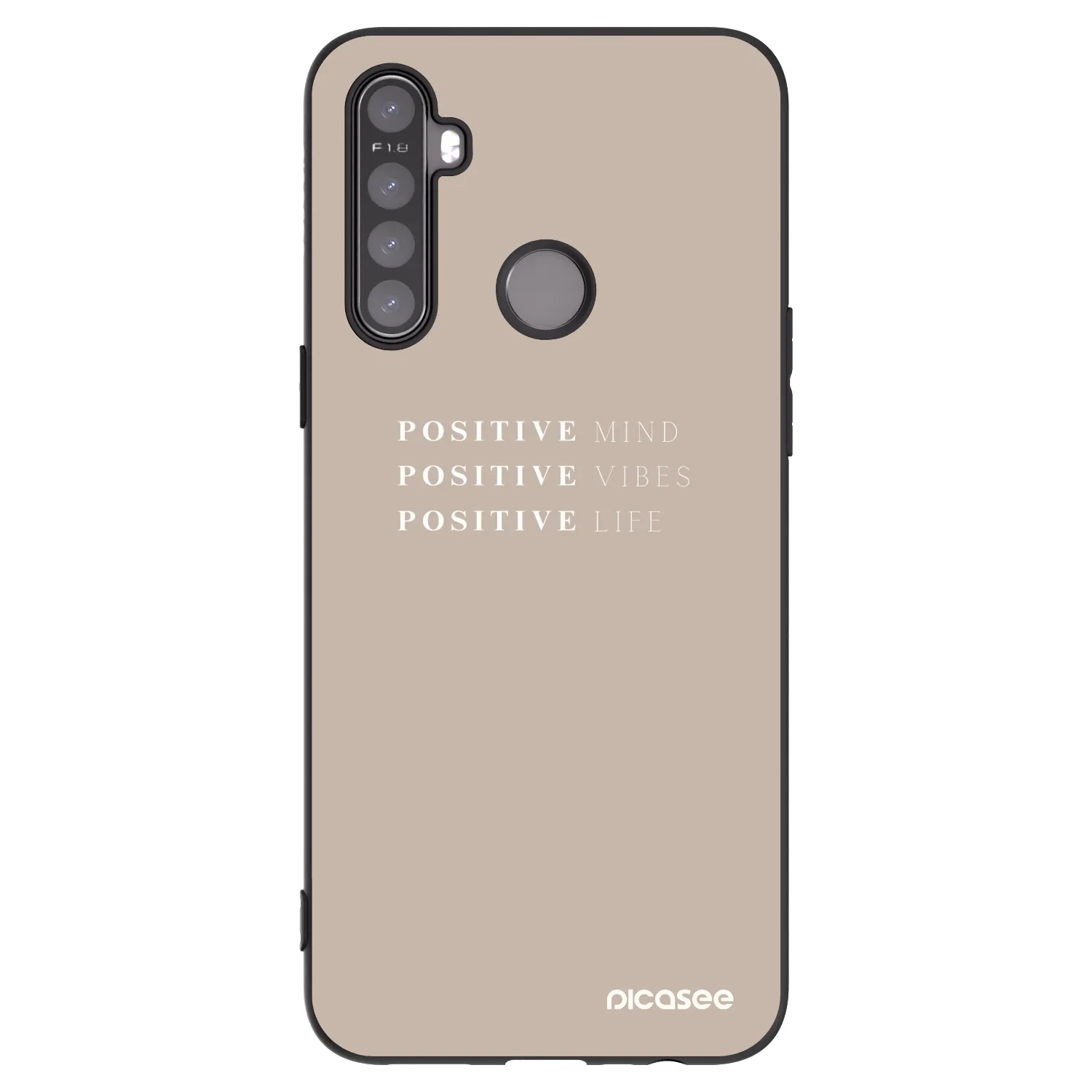 Picasee silikonski črni ovitek za Realme 5 - Positive Vibes
