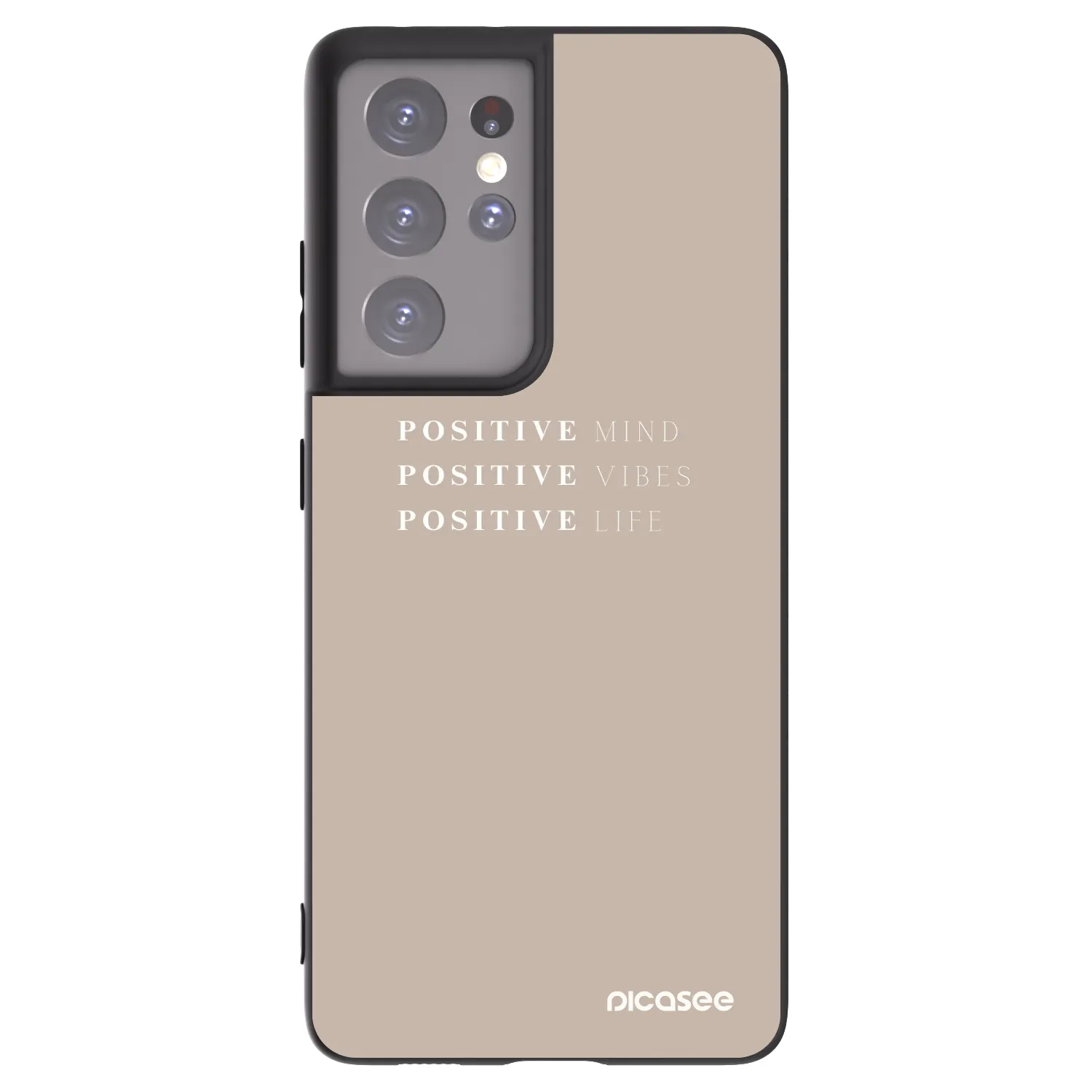 Picasee silikonski črni ovitek za Samsung Galaxy S21 Ultra 5G G998B - Positive Vibes