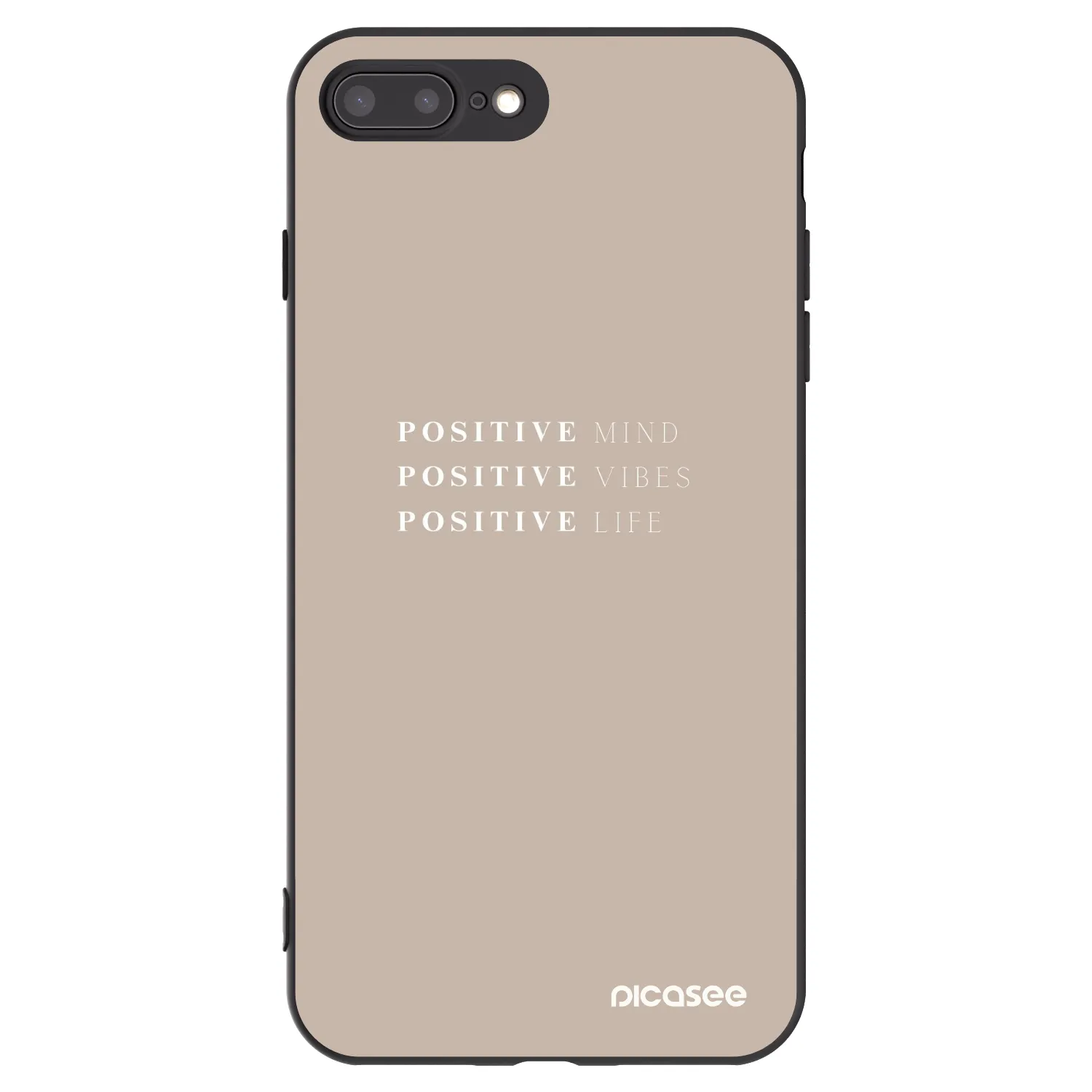 Picasee silikonski črni ovitek za Apple iPhone 7 Plus - Positive Vibes