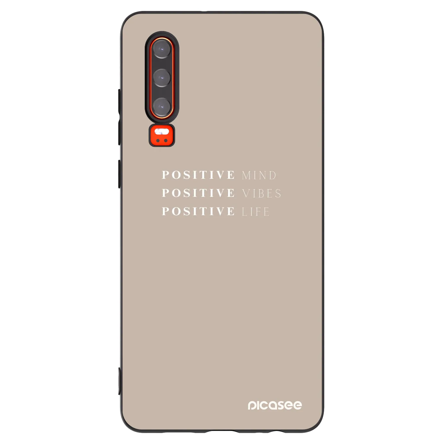 Picasee silikonski črni ovitek za Huawei P30 - Positive Vibes