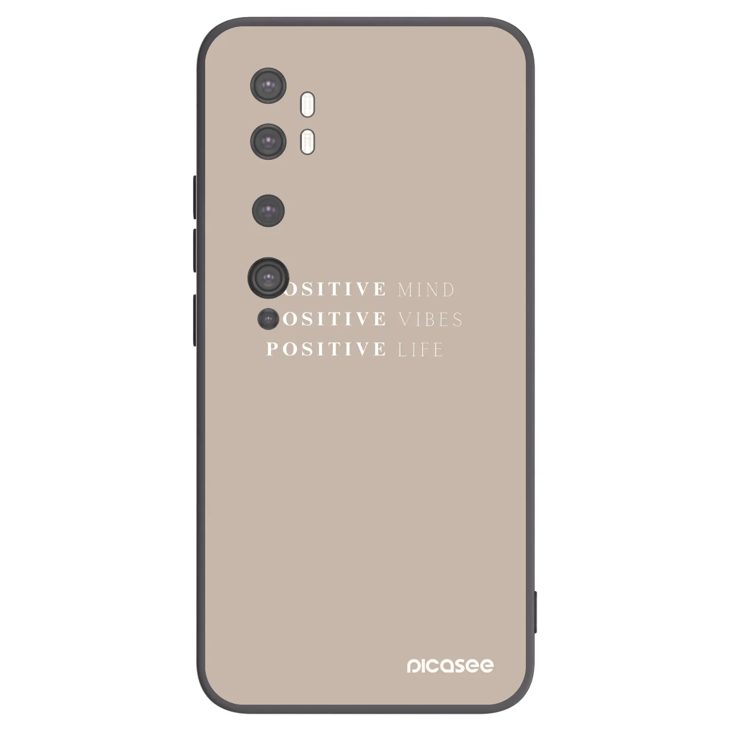 Picasee silikonski črni ovitek za Xiaomi Mi Note 10 (Pro) - Positive Vibes