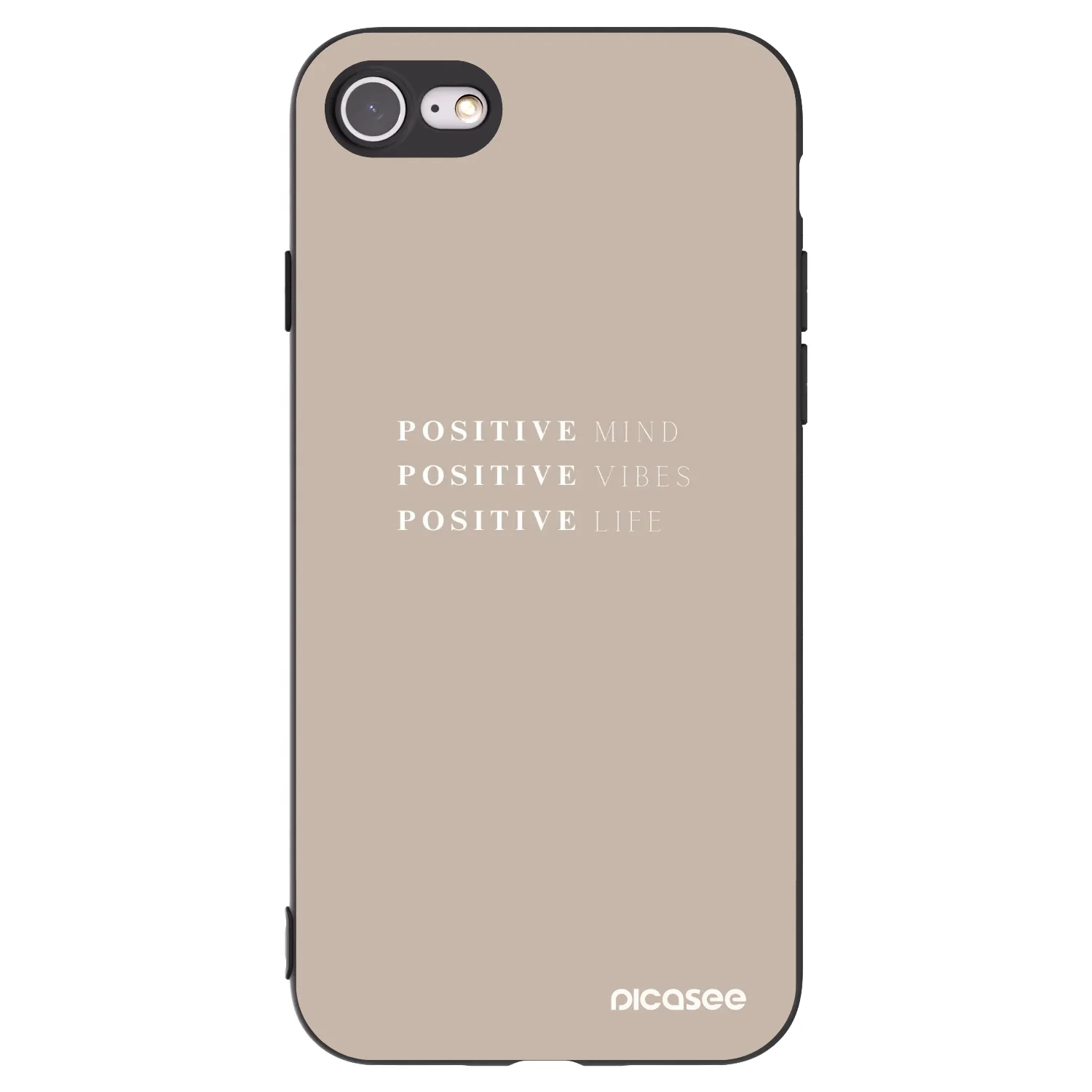 Picasee silikonski črni ovitek za Apple iPhone SE 2020 - Positive Vibes