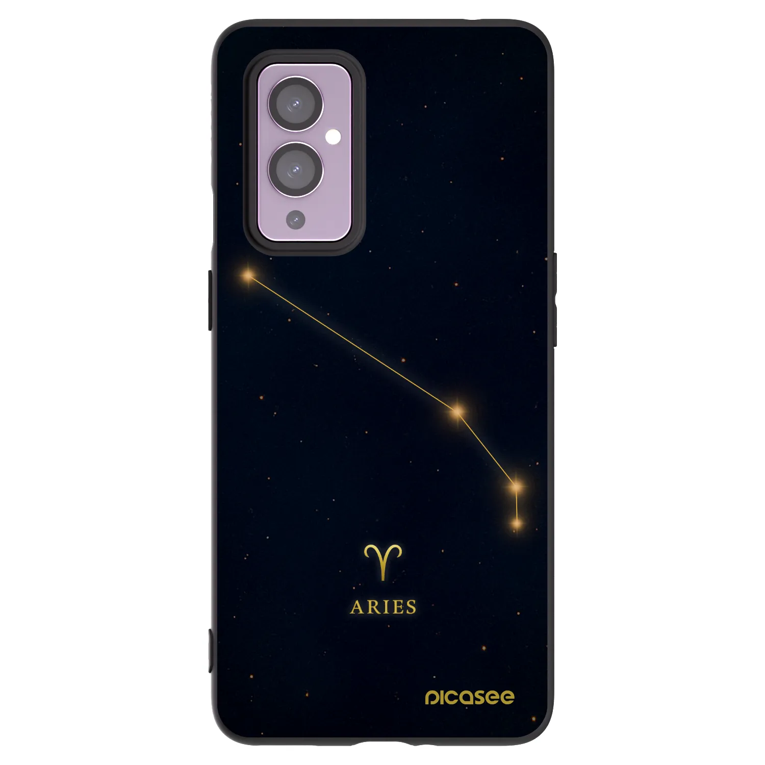 Picasee silikonski črni ovitek za OnePlus 9 - ARIES
