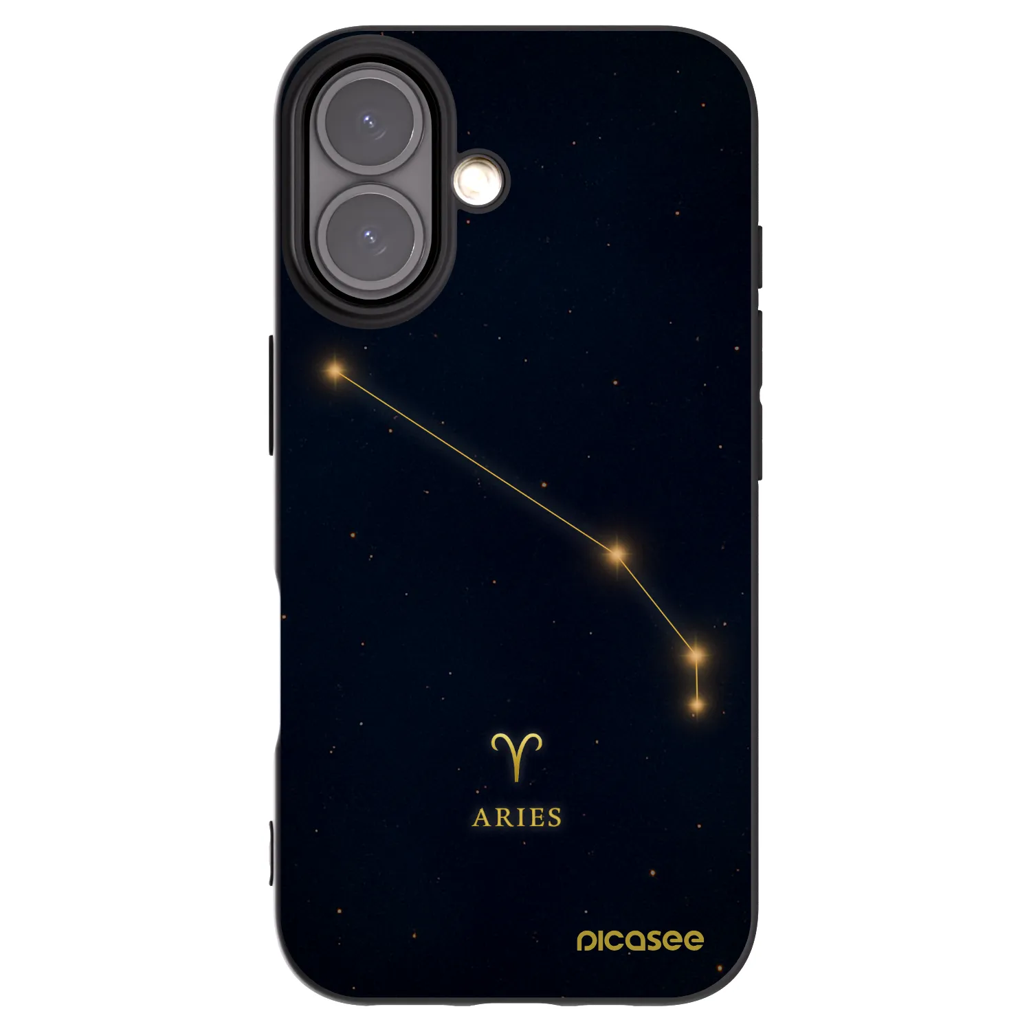 Picasee silikonski črni ovitek za Apple iPhone 16 - ARIES