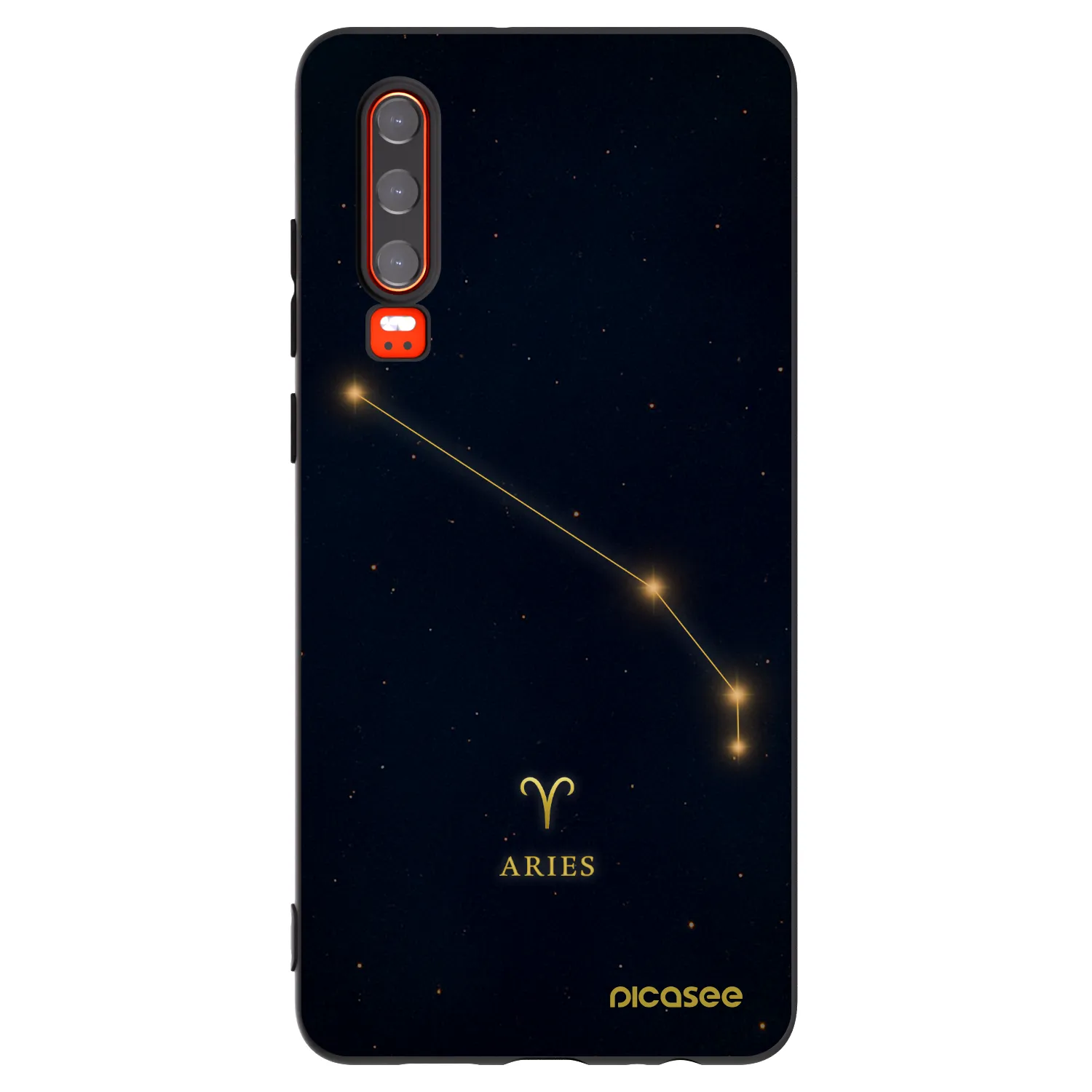 Picasee silikonski črni ovitek za Huawei P30 - ARIES